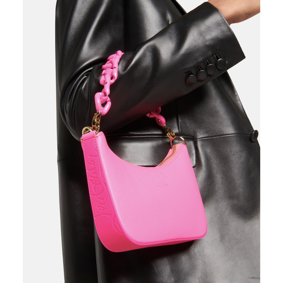 ❌SOLD❌$1490 NEW NWT Christian Louboutin Calfskin Loubi la Mini Pink Shoulder Bag - Picture 5 of 16